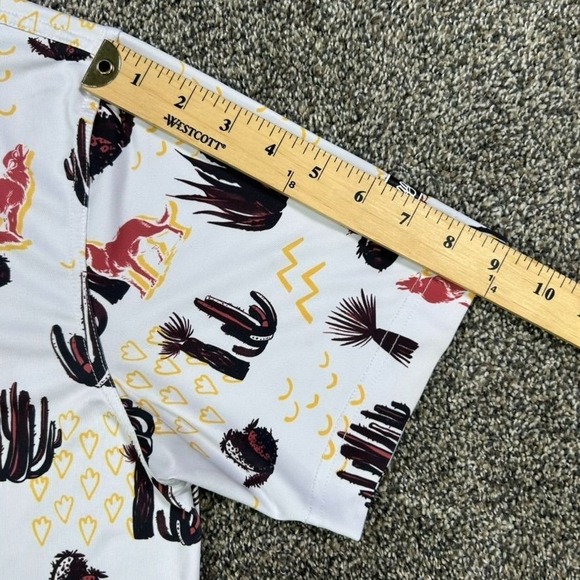 Waggle Desert Cactus Coyote Polo Shirt Mens Medium Gold‎ Canyon Short Sleeve - Picture 8 of 9